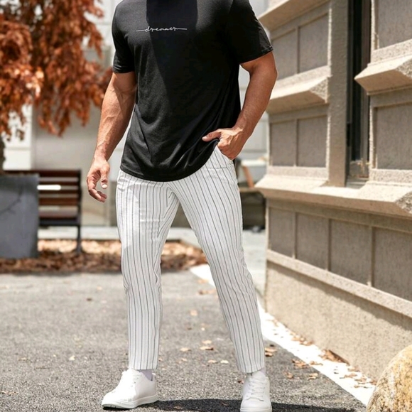 Men's pin stripe pants white size small - Picture 3 of 5